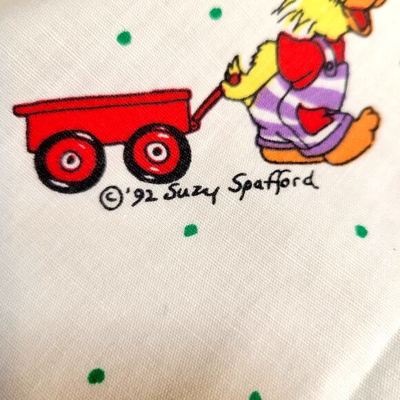 Cotton Fabric Suzy Spafford 1992 ABC 123 Baby Animals White 71x45 Quilting - Picture 11 of 12